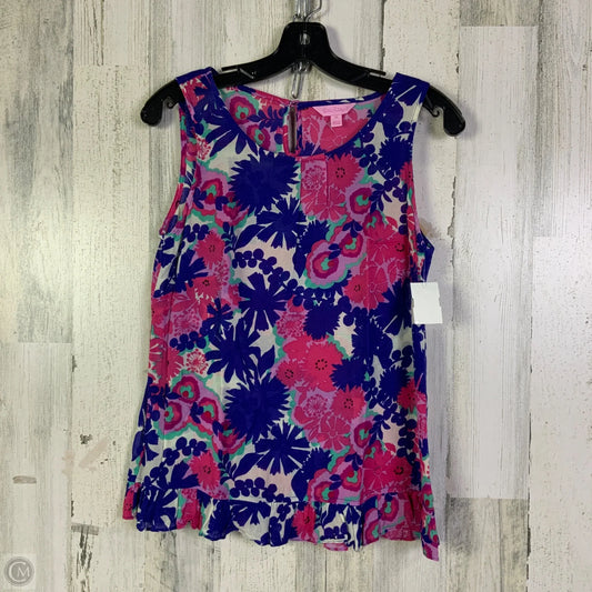 Top Sleeveless Designer By Lilly Pulitzer In Blue & Pink, Size: Xs