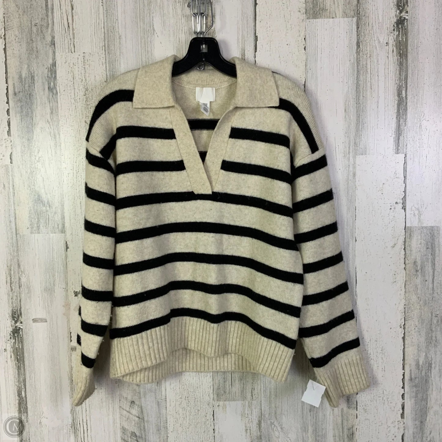 Sweater By H&m In Black & Cream, Size: Xs