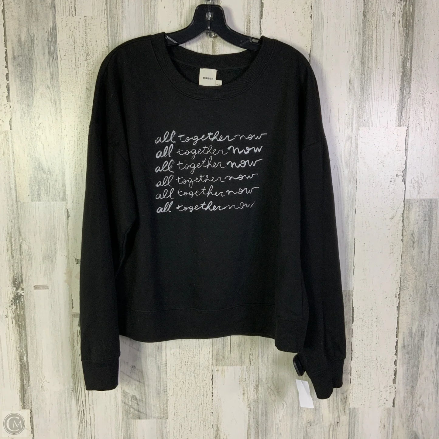 Sweatshirt Crewneck By Maeve In Black, Size: L