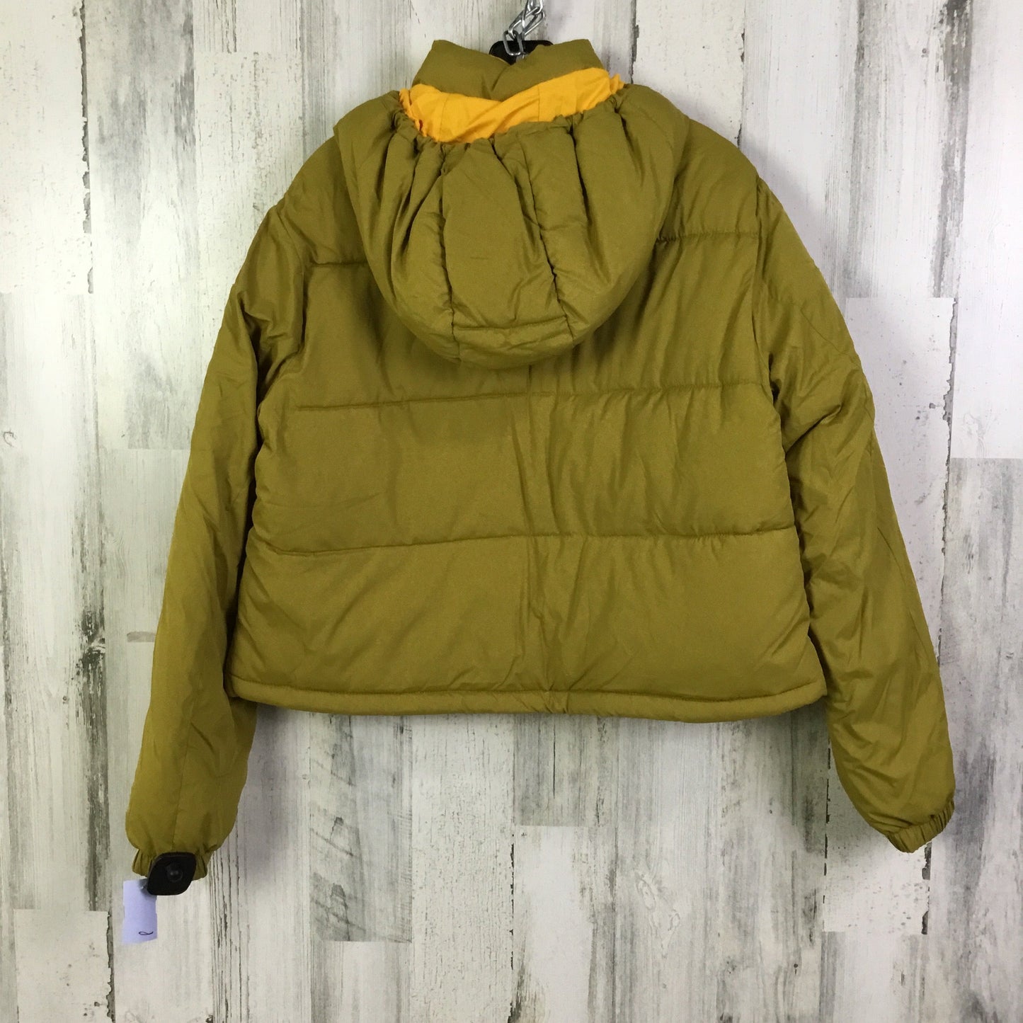 Coat Puffer & Quilted By Pilcro In Green & Yellow, Size: S