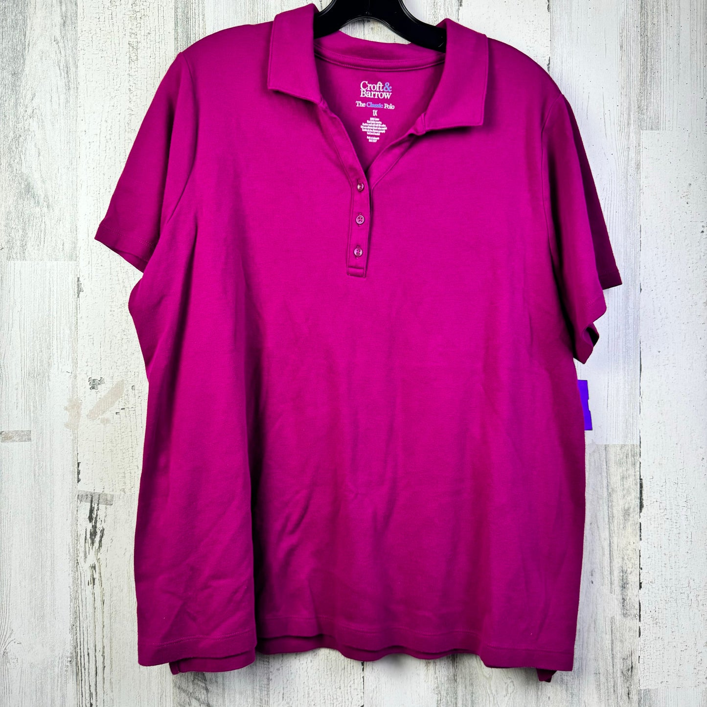 Purple Top Short Sleeve Croft And Barrow, Size 1x