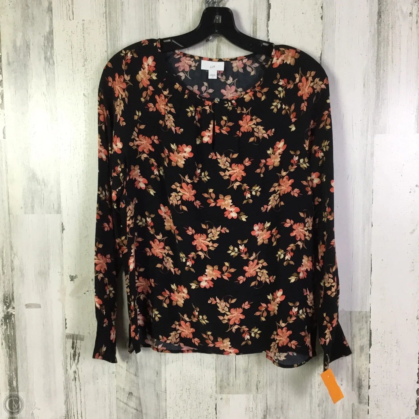 Blouse Long Sleeve By J. Jill In Black & Pink, Size: Xs