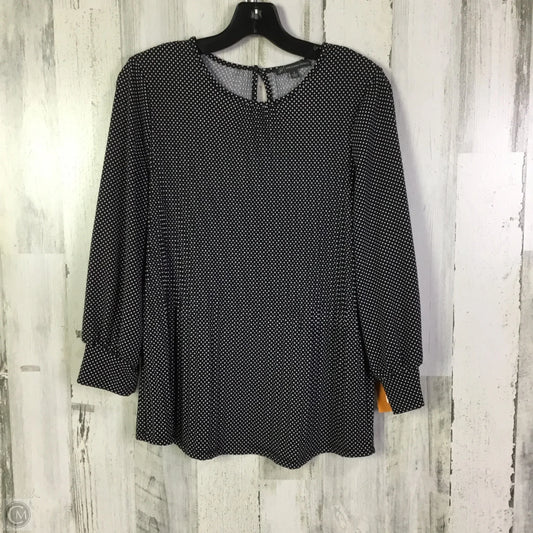 Top 3/4 Sleeve By Adrianna Papell In Black & White, Size: S