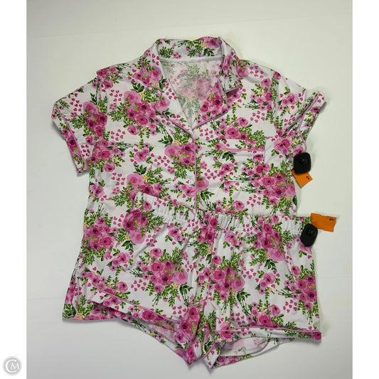 Pajamas 2pc By Tahari In Pink & White, Size: L