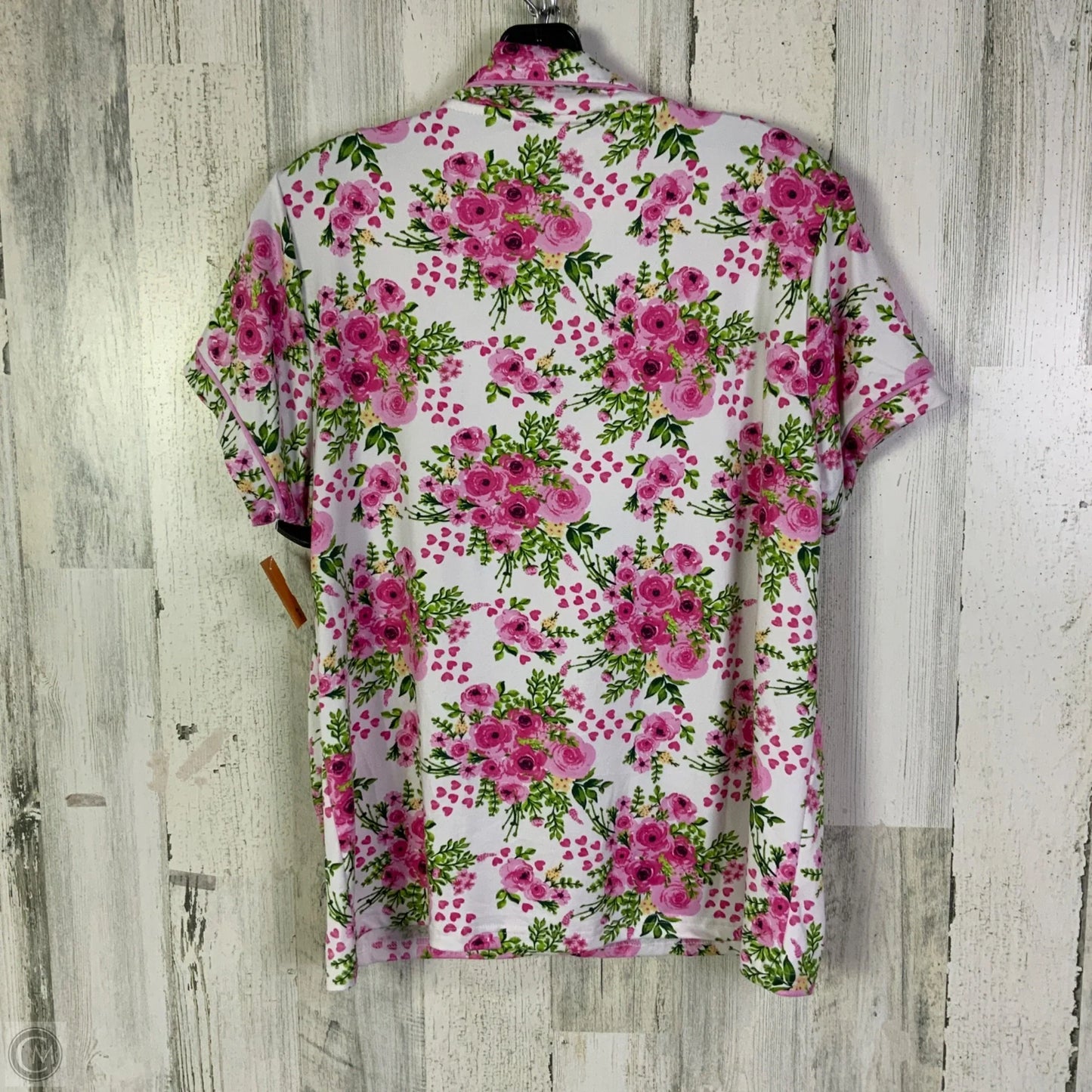 Pajamas 2pc By Tahari In Pink & White, Size: L