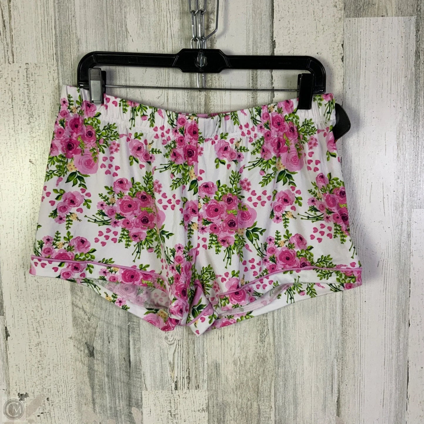 Pajamas 2pc By Tahari In Pink & White, Size: L