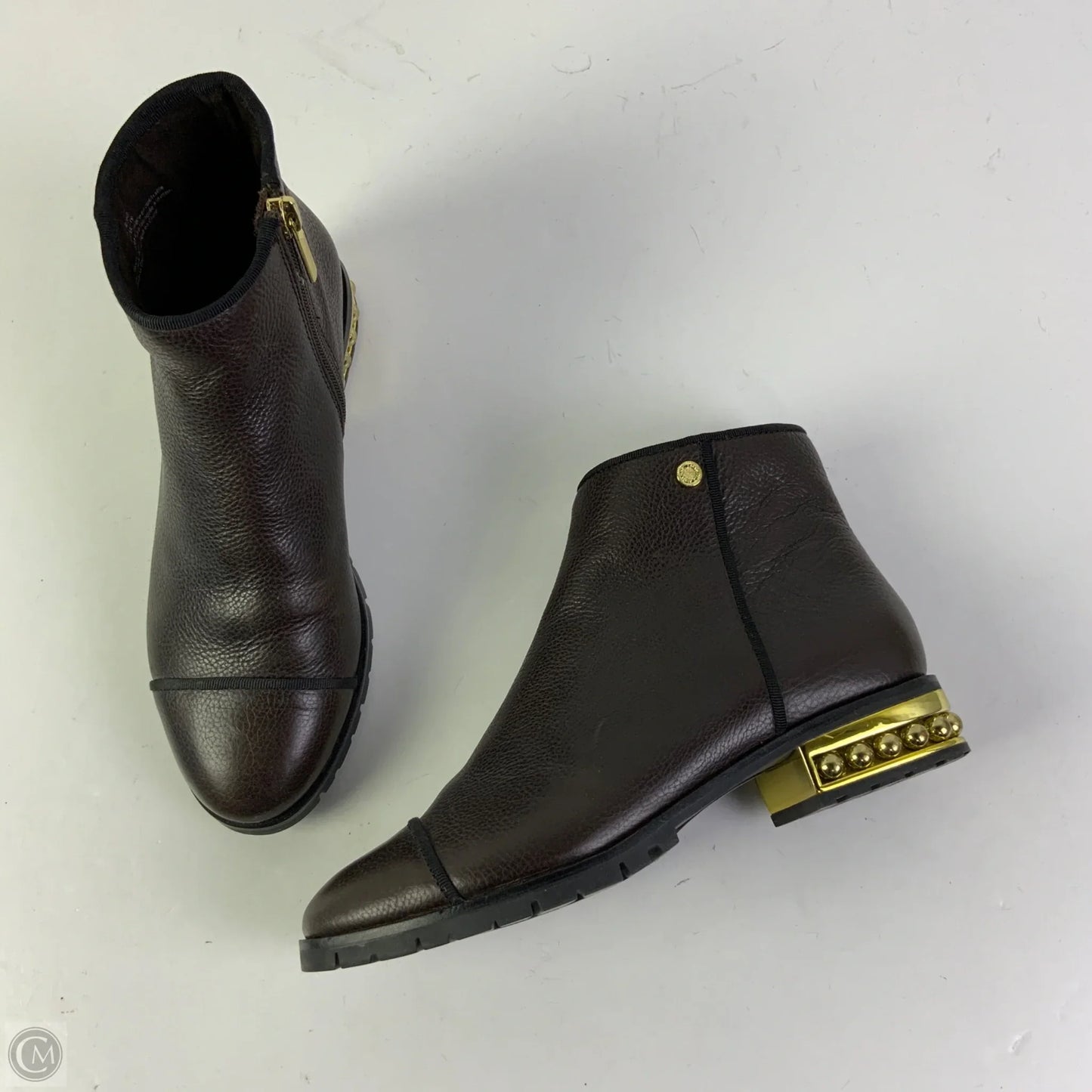 Boots Designer By Karl Lagerfeld In Brown, Size: 7.5