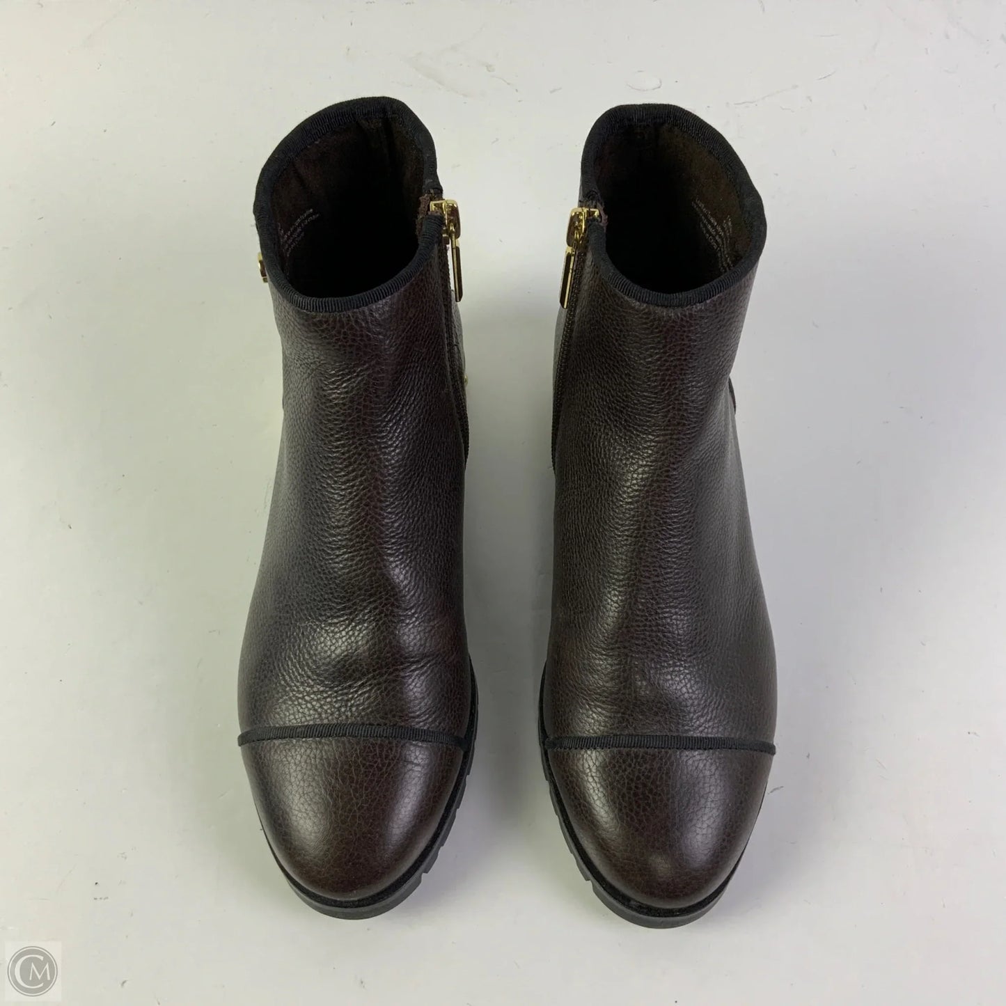 Boots Designer By Karl Lagerfeld In Brown, Size: 7.5