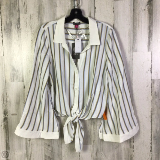 Blouse Long Sleeve By Vince Camuto In White, Size: M