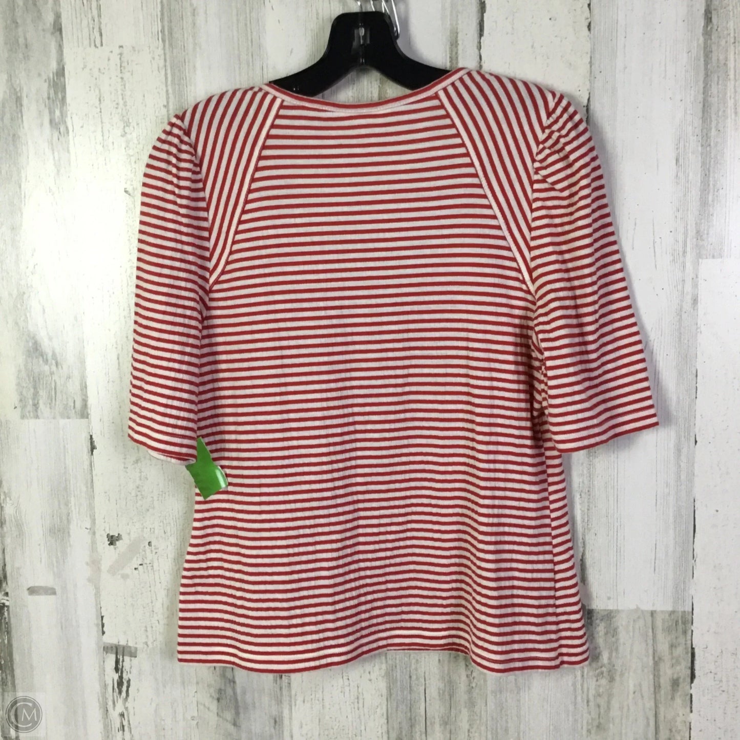 Top Short Sleeve Basic By Max Studio In Red & White, Size: L