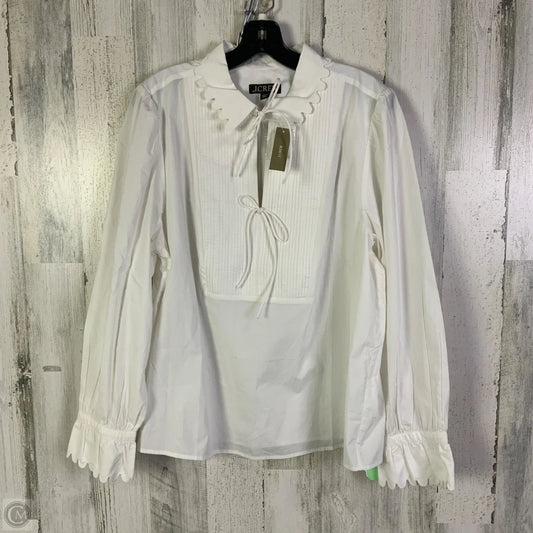 Blouse Long Sleeve By J. Crew In White, Size: Xxl