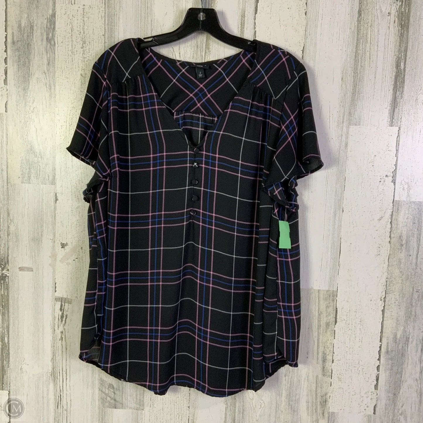 Blouse Short Sleeve By Torrid In Black, Size: 1x