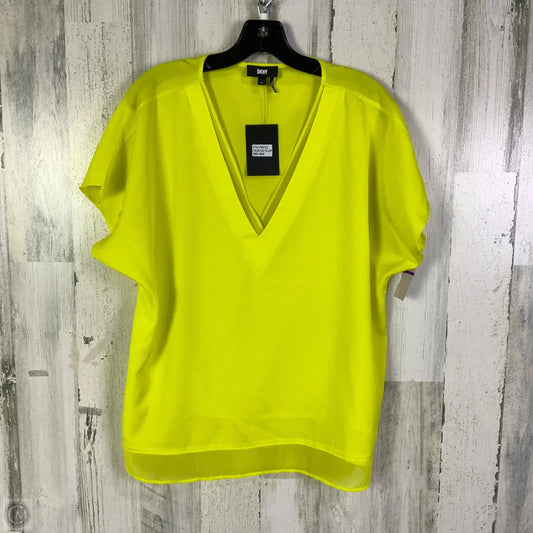 Blouse Short Sleeve By Dkny In Chartreuse, Size: Xl