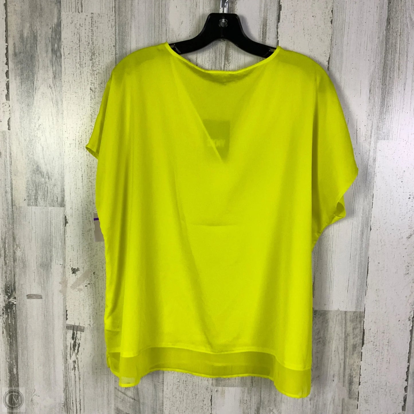 Blouse Short Sleeve By Dkny In Chartreuse, Size: Xl