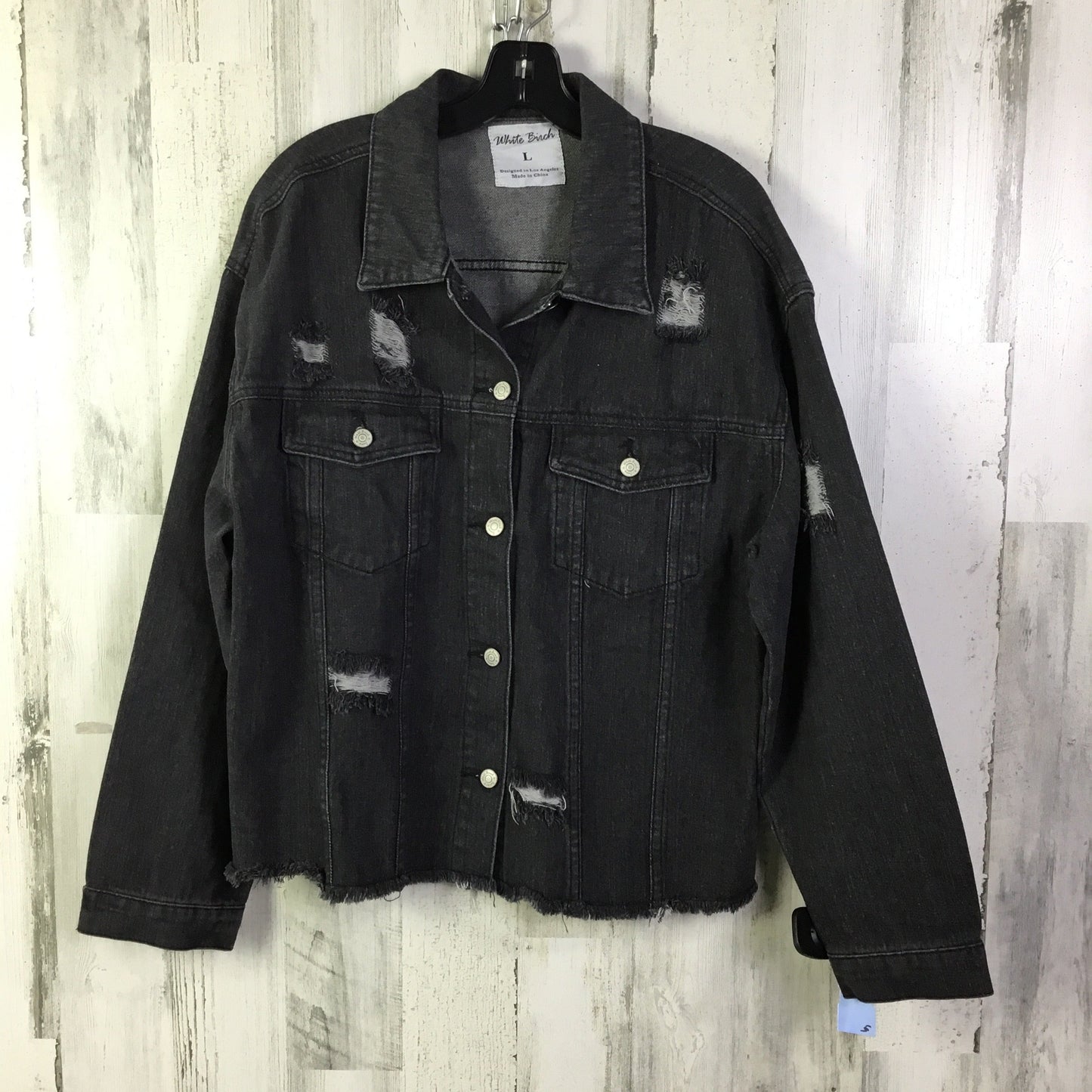 Jacket Denim By White Birch In Black Denim, Size: L