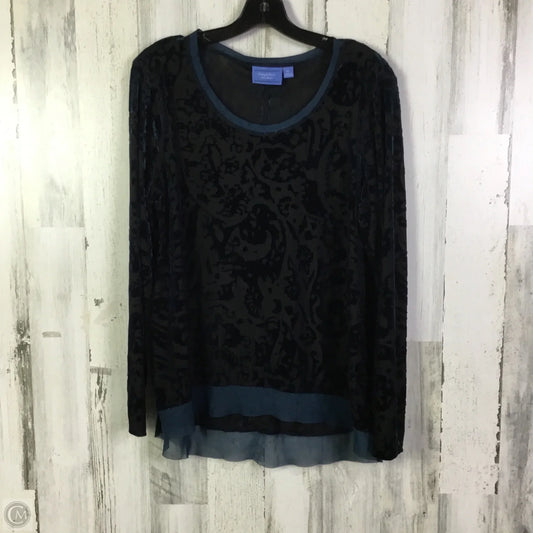 Top Long Sleeve By Simply Vera In Black & Blue, Size: Xl