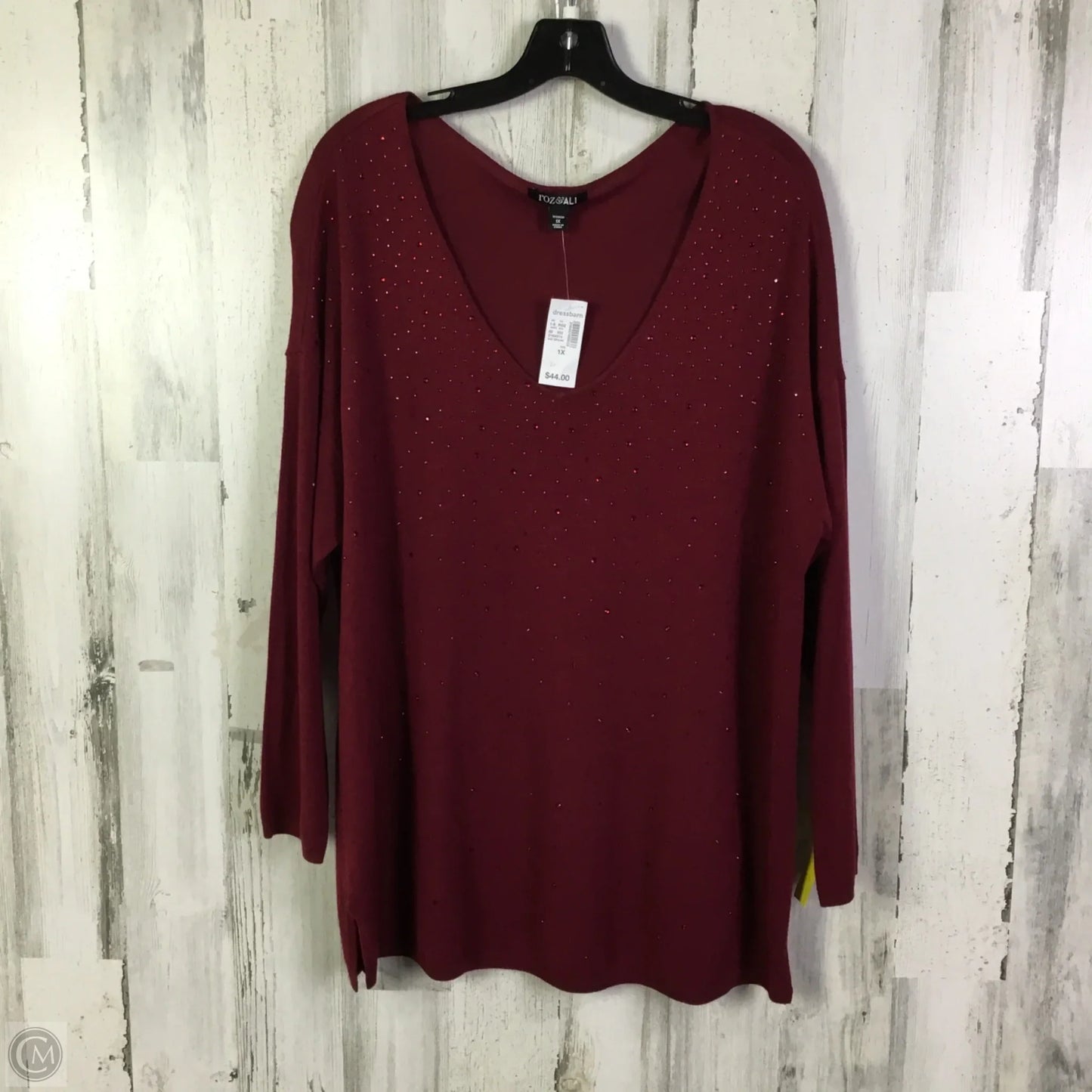 Top Long Sleeve By Dressbarn In Red, Size: 1x