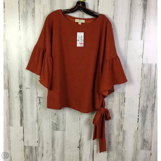 Top 3/4 Sleeve By Michael By Michael Kors In Orange, Size: 1x