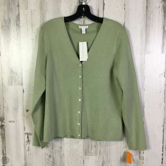 Sweater Cardigan By Charter Club In Green, Size: L
