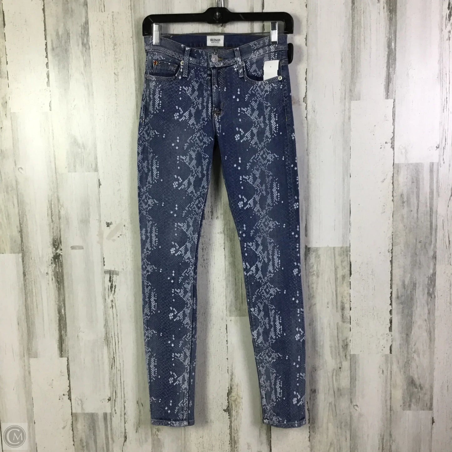 Jeans Skinny By Hudson In Blue Denim, Size: 0