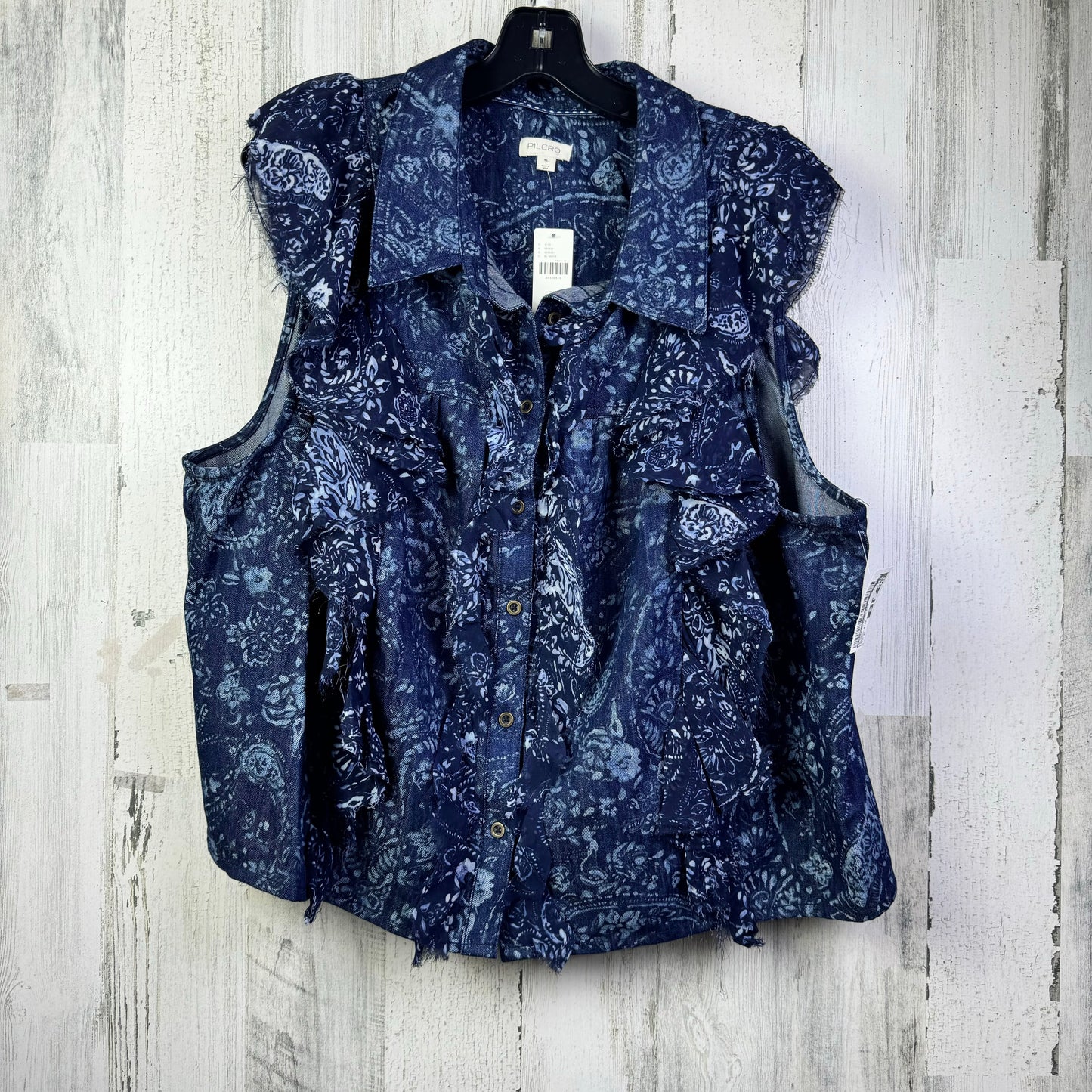 Blue Blouse Sleeveless Pilcro, Size Xl