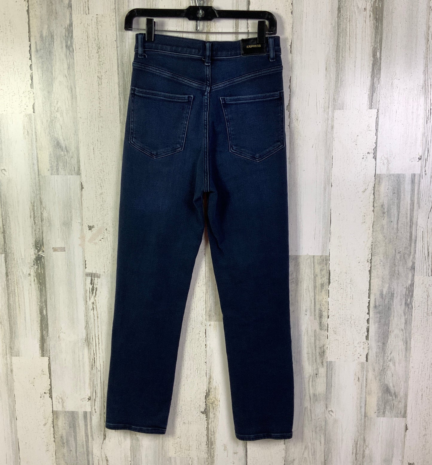 Jeans Straight By Express In Blue Denim, Size: 4