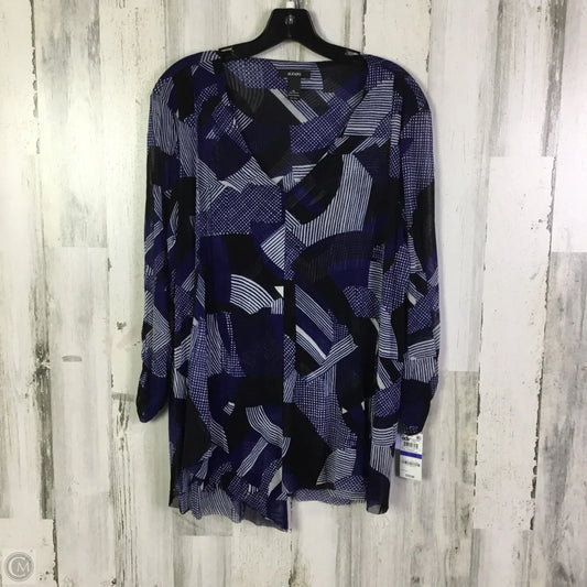 Top 3/4 Sleeve By Alfani In Blue, Size: Xl