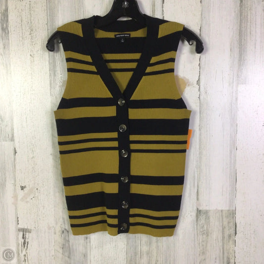 Vest Sweater By Who What Wear In Black & Yellow, Size: L