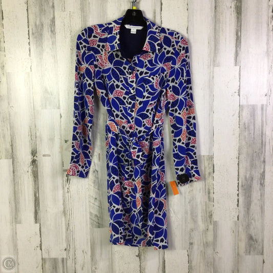 Tunic Designer By Diane Von Furstenberg In Blue & White, Size: S