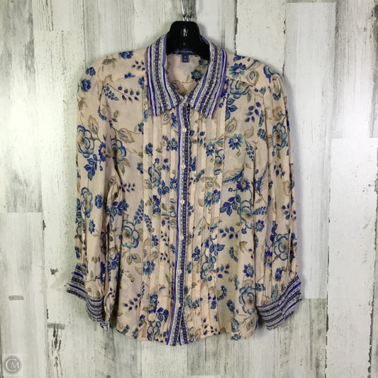 Top 3/4 Sleeve By Democracy In Blue & Pink, Size: S