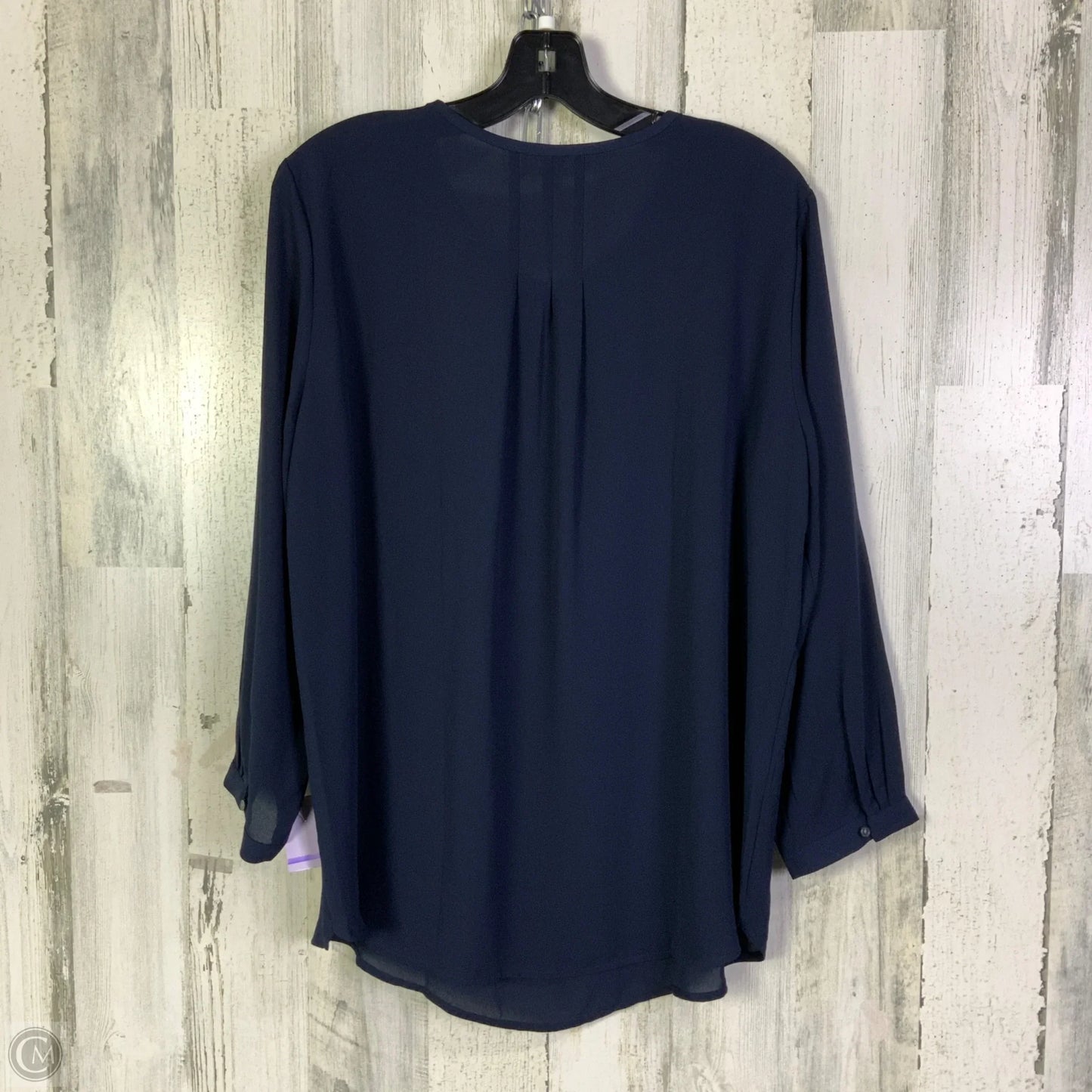 Blouse 3/4 Sleeve By Loft In Navy, Size: L