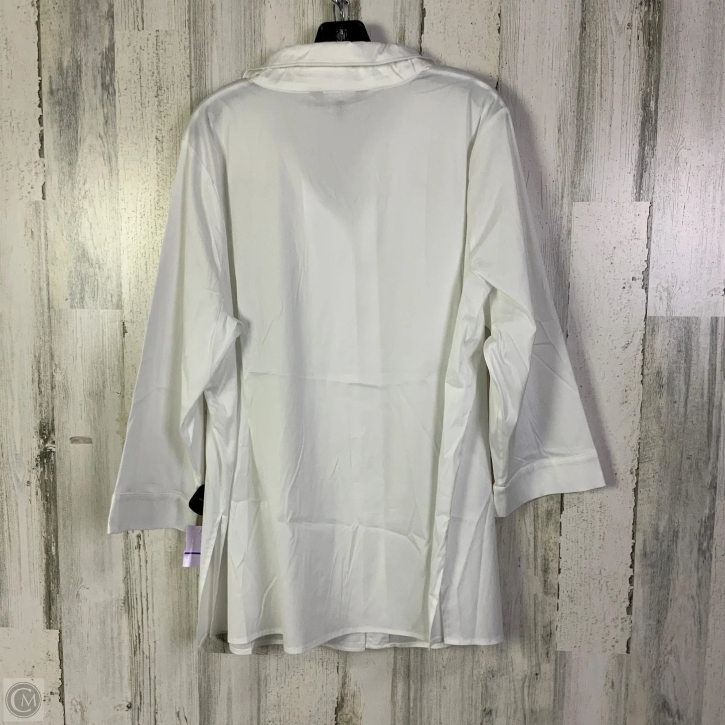 Blouse 3/4 Sleeve By Ming Wang In White, Size: 1x