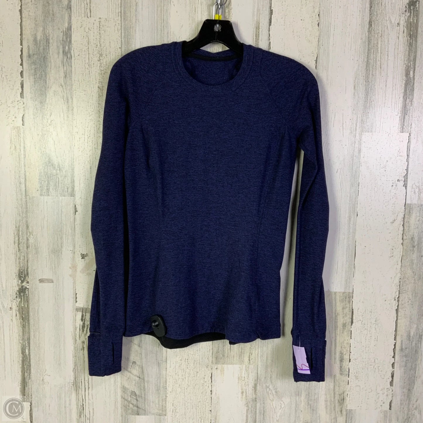 Athletic Top Long Sleeve Crewneck By Lululemon In Blue, Size: 6