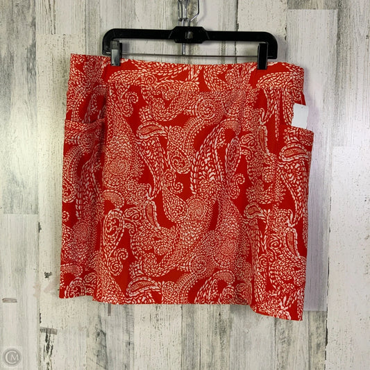 Skort By Chicos In Orange & White, Size: 1x