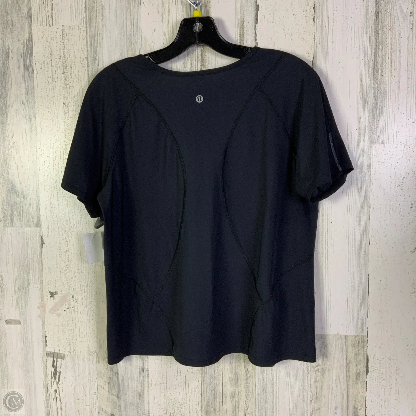 Athletic Top Short Sleeve By Lululemon In Black, Size: S