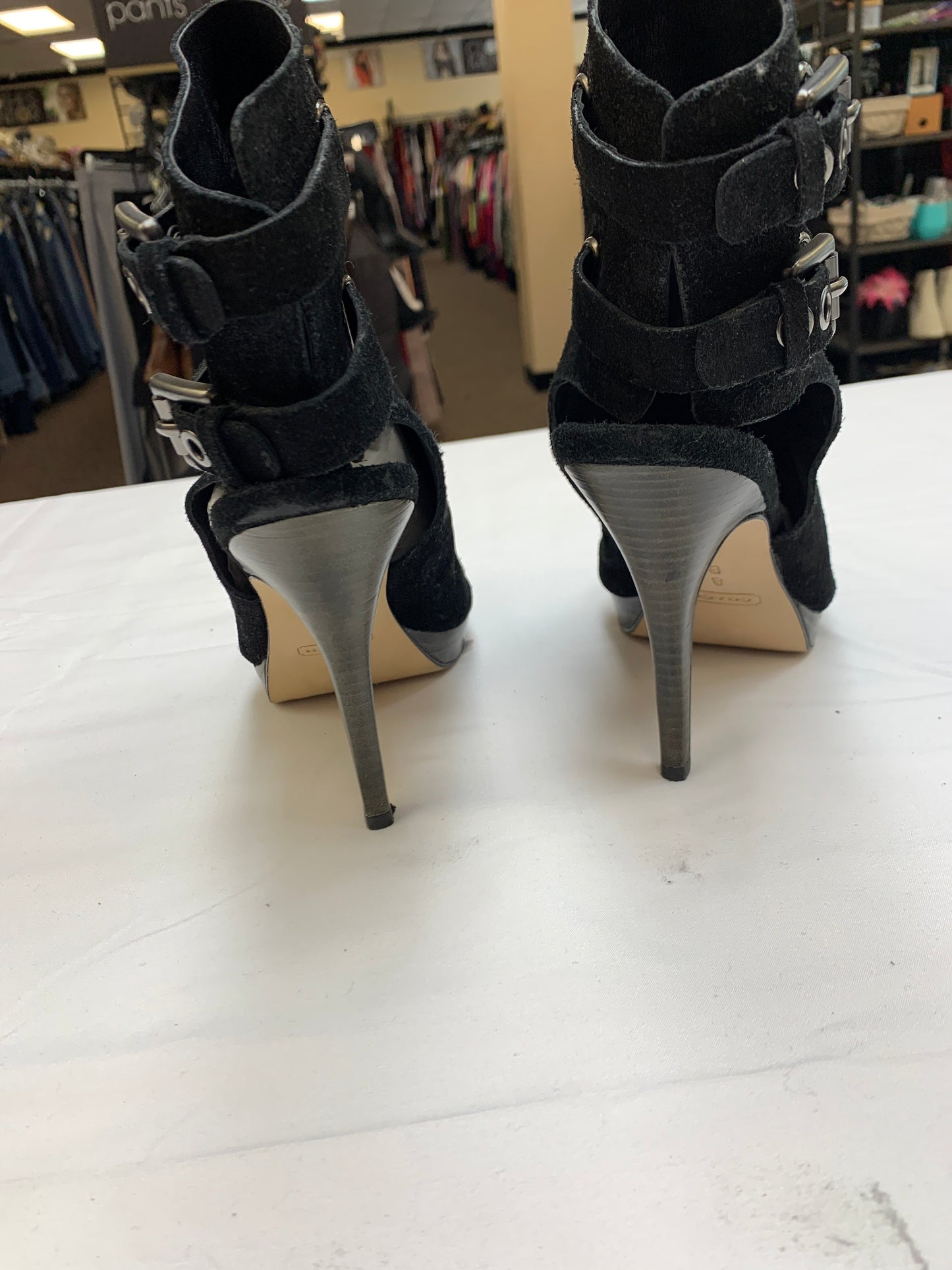 Sandals Heels Stiletto By Coach In Black, Size: 8