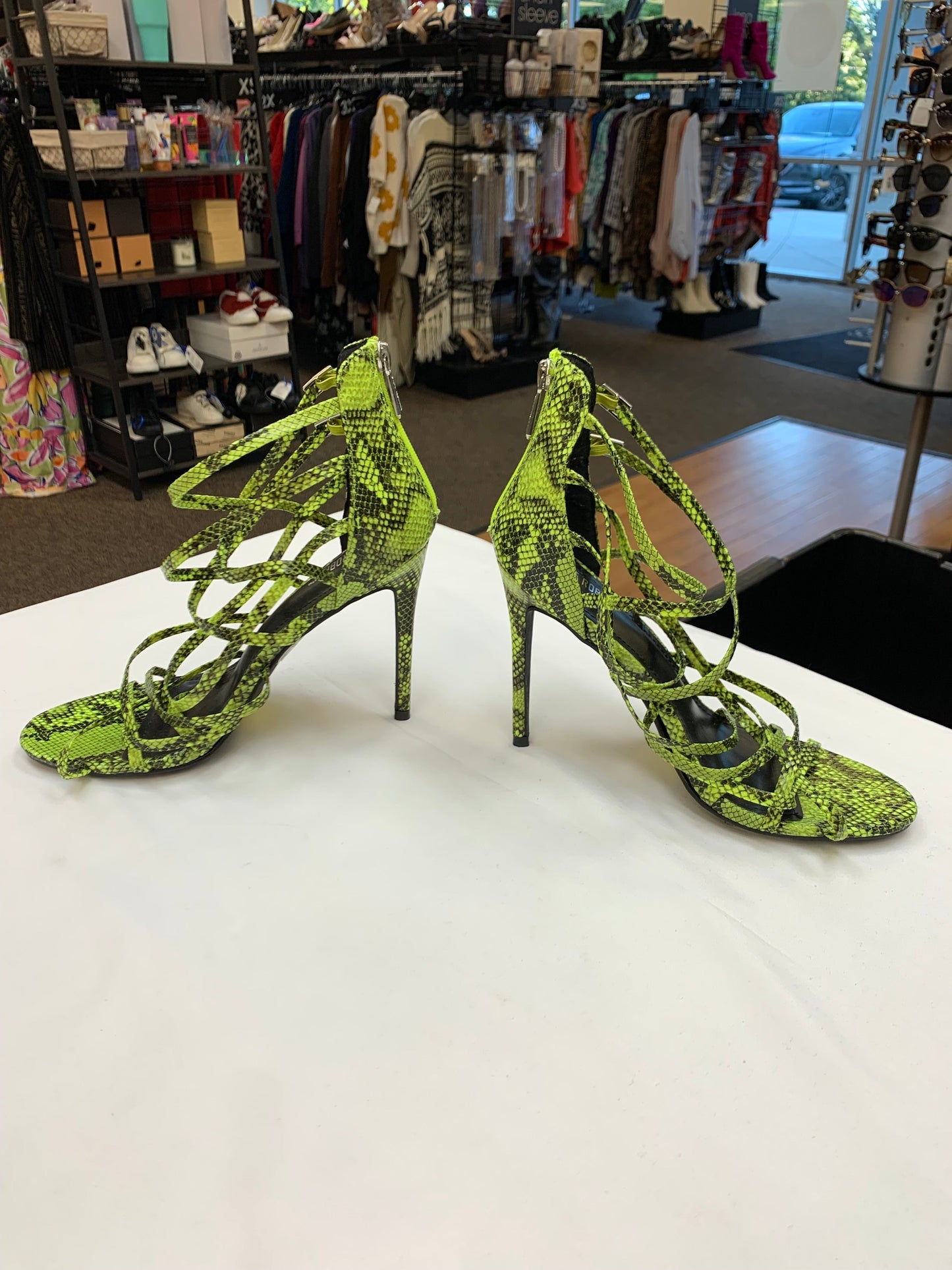 Sandals Heels Stiletto By Clothes Mentor In Green, Size: 9