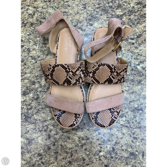 Shoes Heels Wedge By Crown Vintage In Animal Print, Size: 7