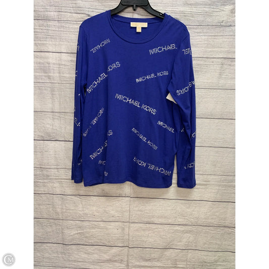 Top Long Sleeve By Michael By Michael Kors In Blue & Silver, Size: M