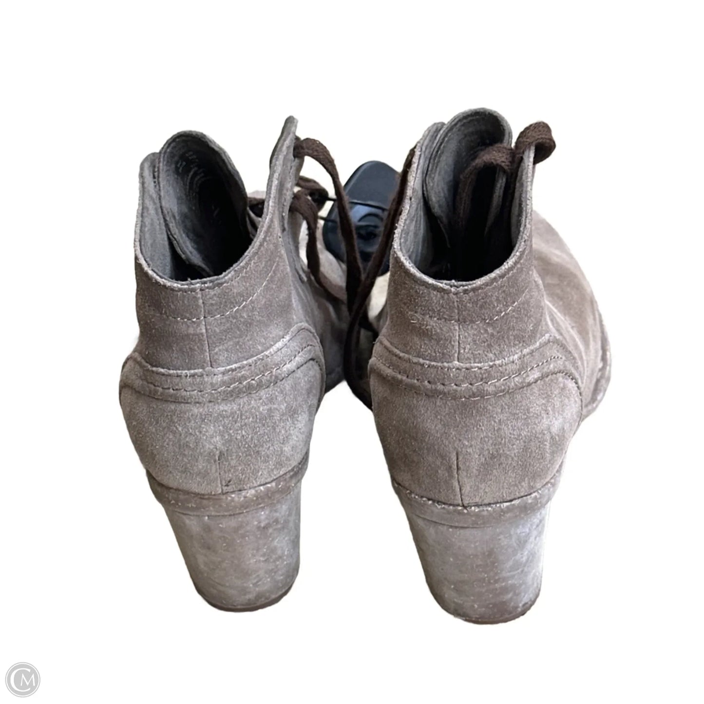 Boots Ankle Heels By Clarks In Taupe, Size: 8.5