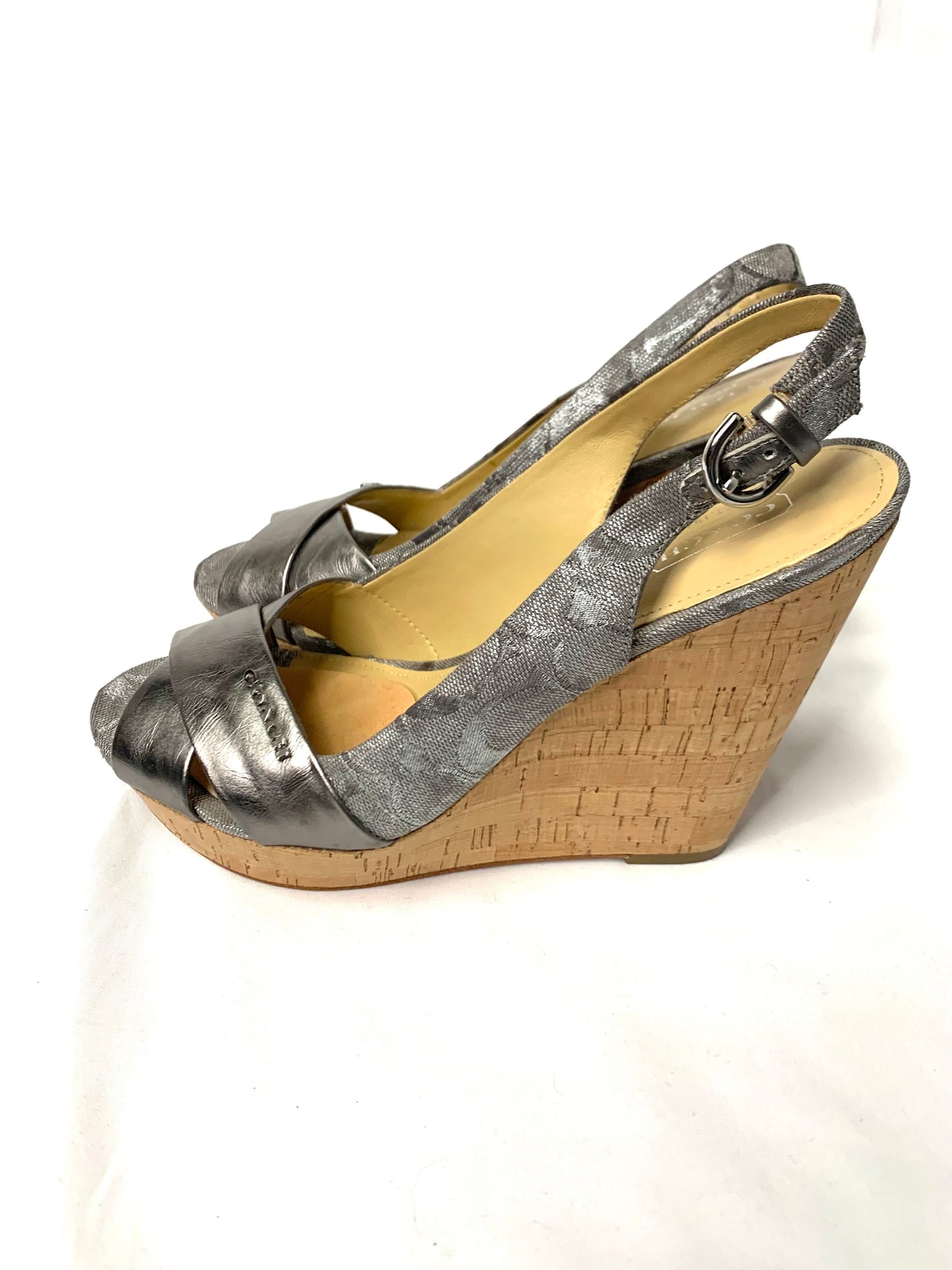 Shoes Heels Wedge By Coach In Grey, Size: 9