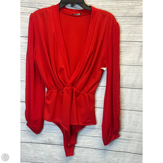 Bodysuit By Boohoo Boutique In Red, Size: 16