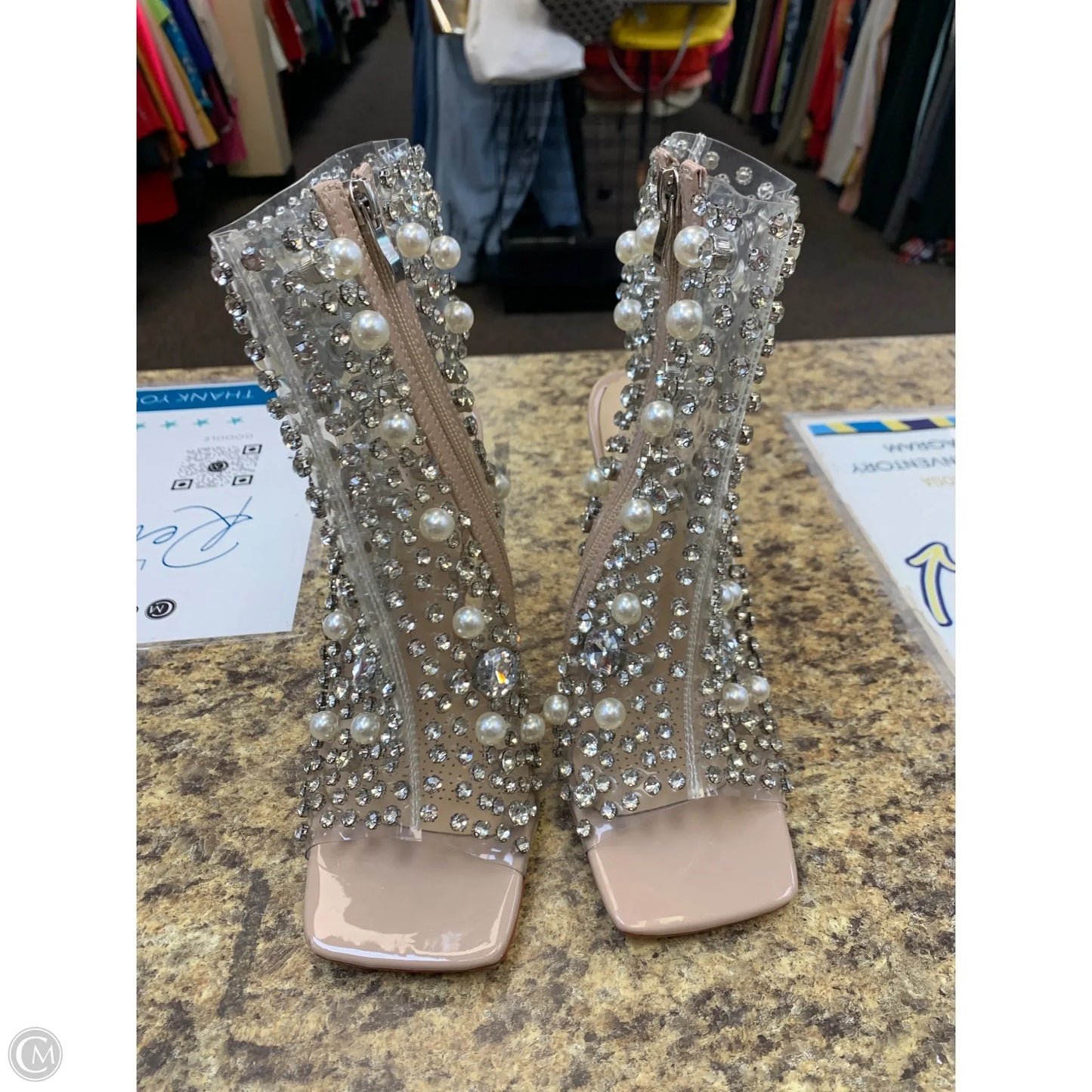 Shoes Heels Stiletto By Cmf In Pink & Silver, Size: 7