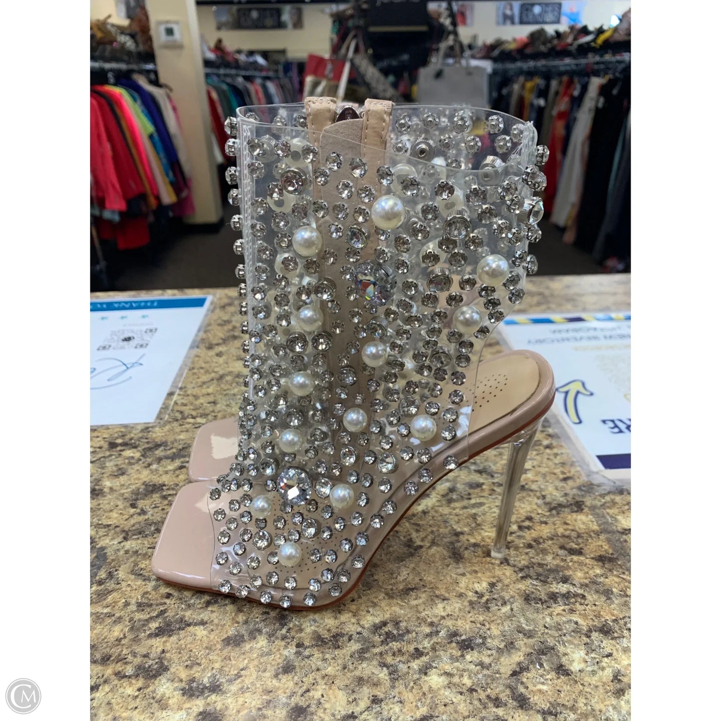 Shoes Heels Stiletto By Cmf In Pink & Silver, Size: 7