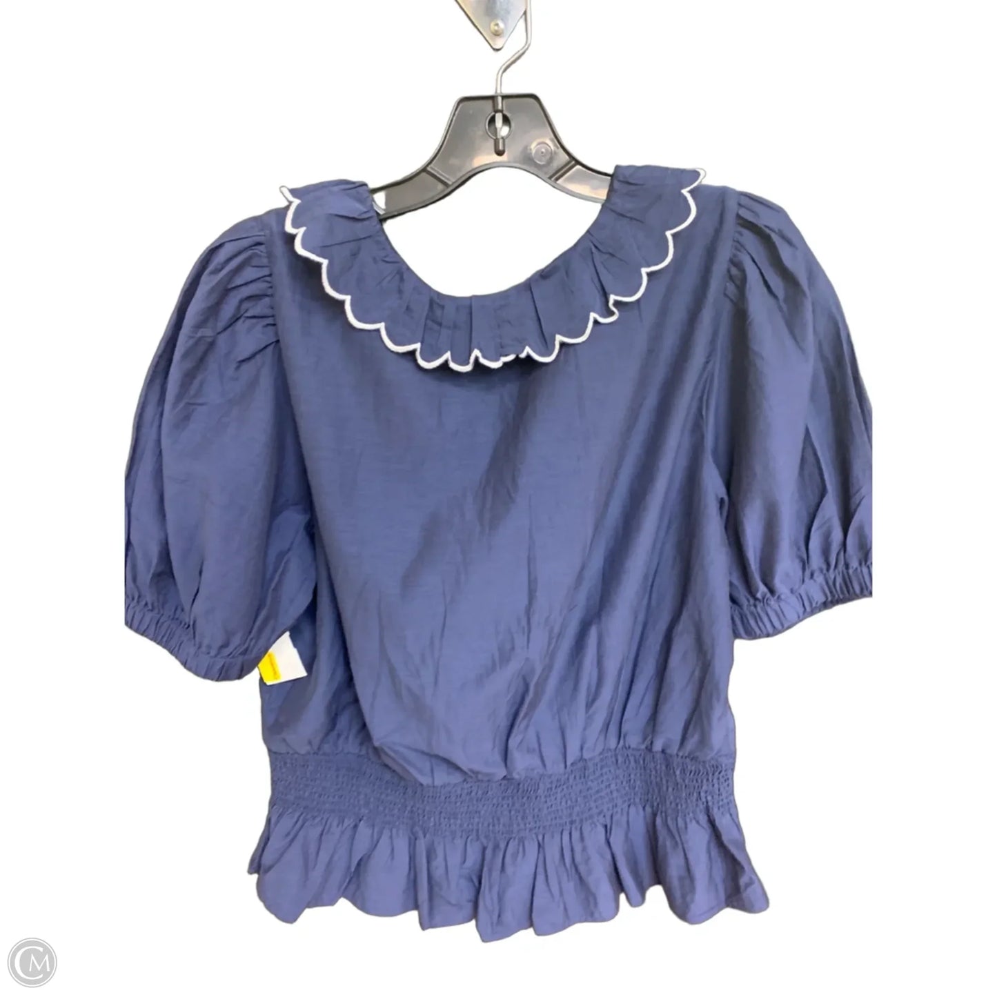 Top Short Sleeve By Ann Taylor In Navy, Size: M