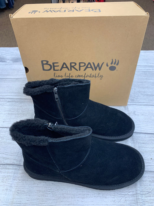 Black Boots Ankle Flats Bearpaw, Size 12