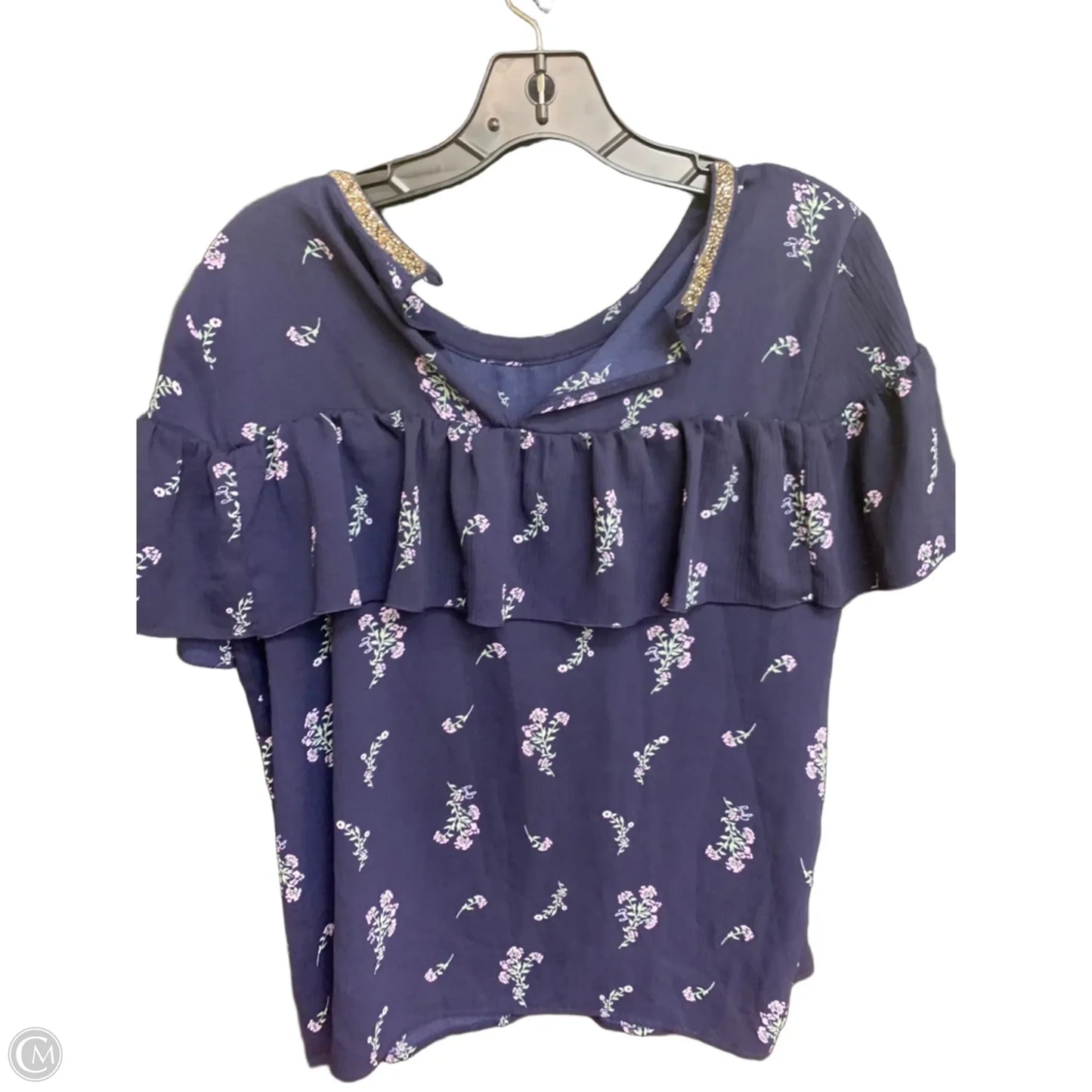 Top Short Sleeve By Juicy Couture In Blue, Size: S