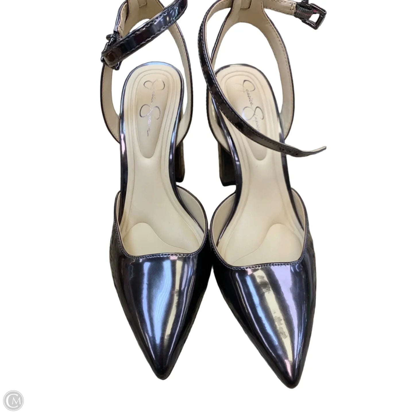 Shoes Heels Block By Jessica Simpson In Silver, Size: 6