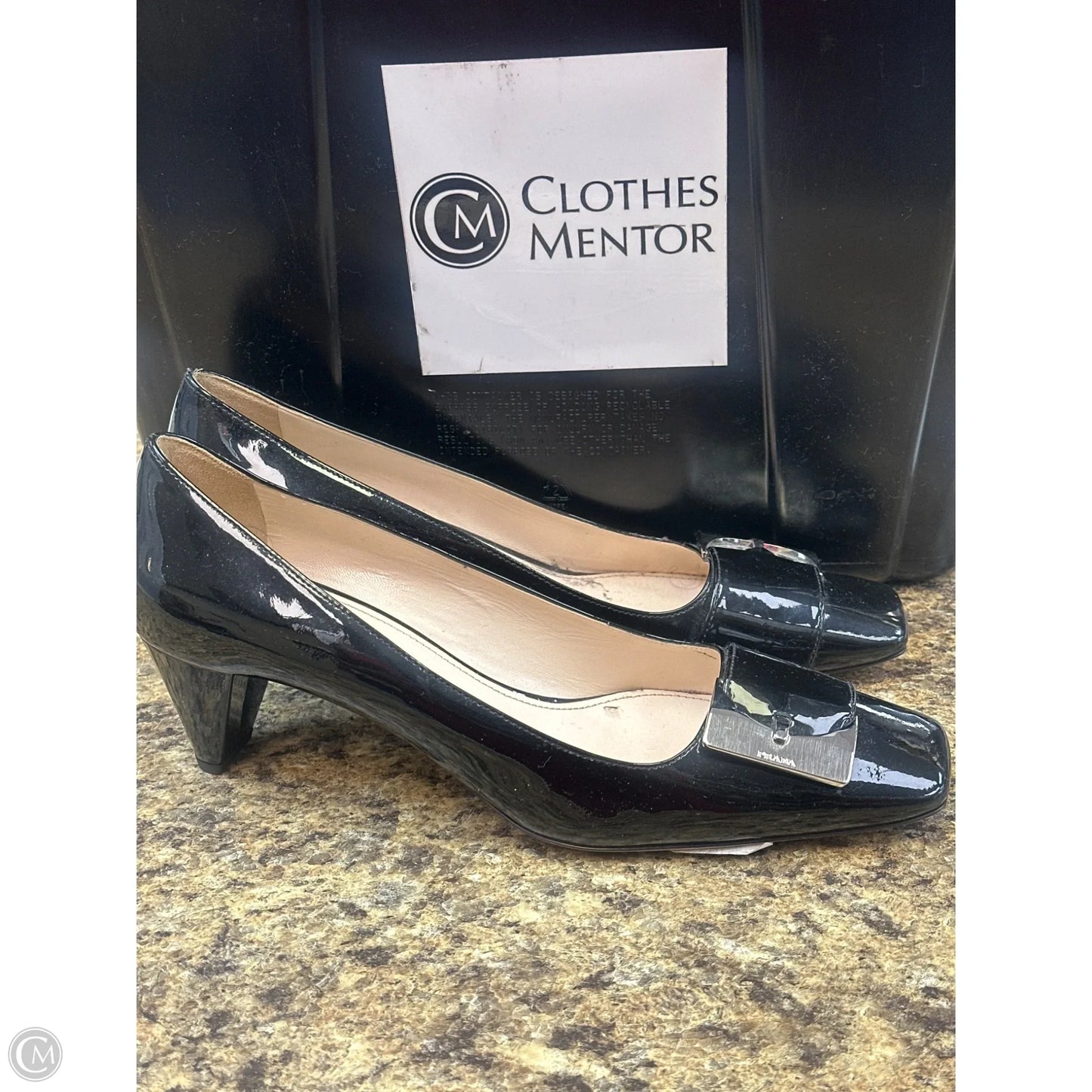 Shoes Heels Block By Prada In Black, Size: 39