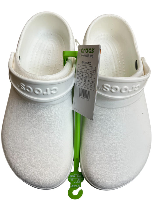 Shoes Flats By Crocs In White, Size: 9